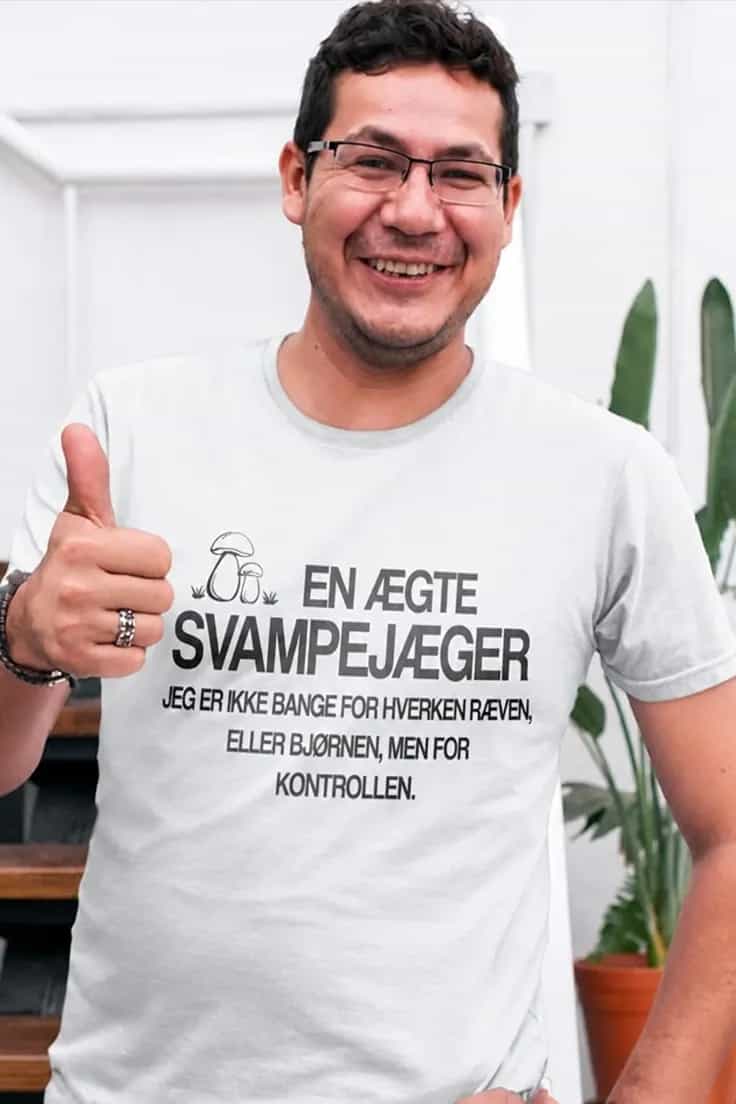Sjov t-shirt SvampejĂŚgerens frygt â EN ĂGTE SVAM