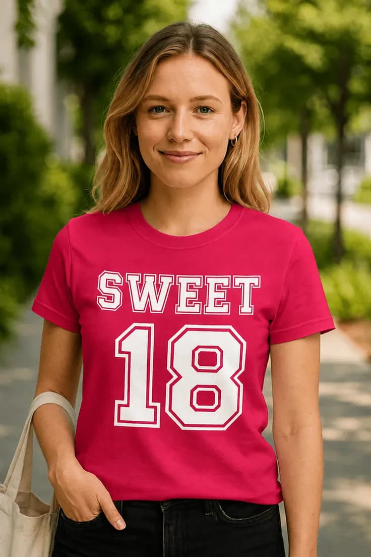 Sjov t-shirt Sweet 18 – SWEET 18
