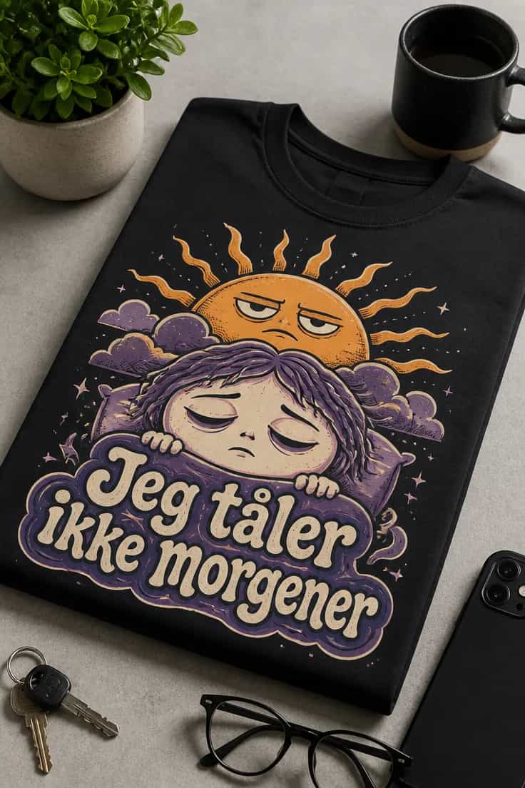 Sjov T-shirt til morgenhadere – Jeg tåler ikke morgener