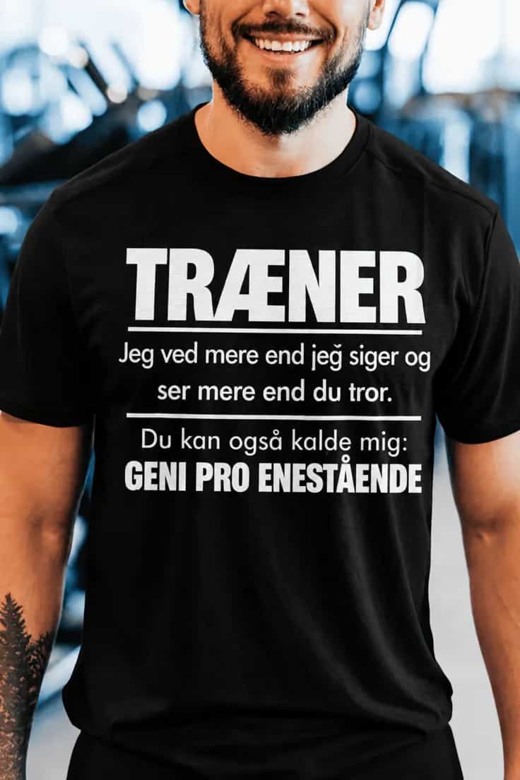 Sjov t-shirt Træner geni pro enestående
