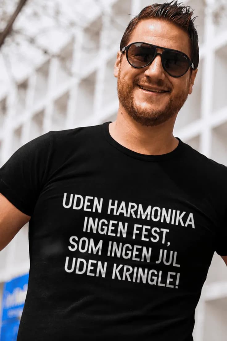 Sjov t-shirt Uden harmonika – UDEN HARMONIKA