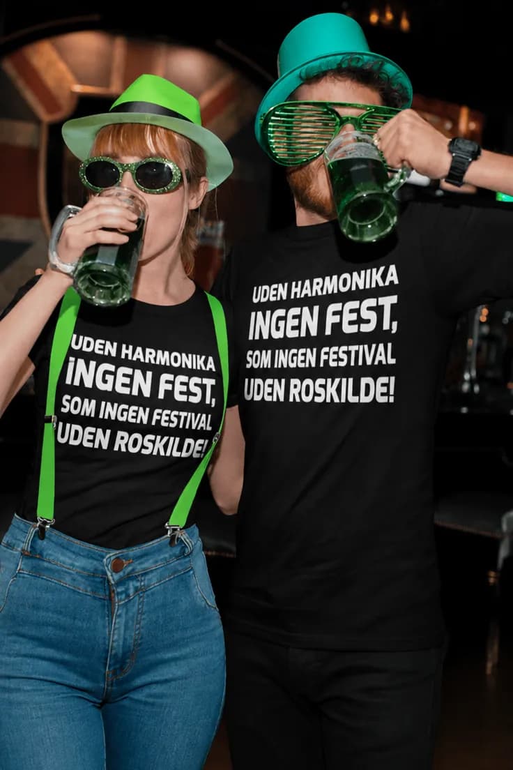 Sjov t-shirt Uden harmonika ingen fest