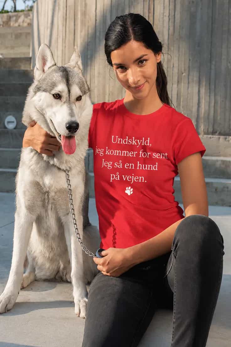 Sjov t-shirt med kat: Undskyld jeg kommer for sent