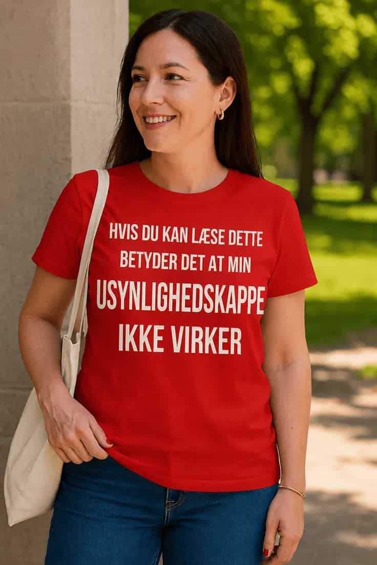 Sjov t-shirt usynlighedskappe virker ikke