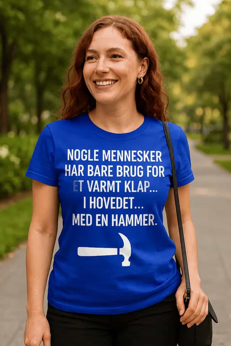 Sjov t-shirt Varmt klap med hammer