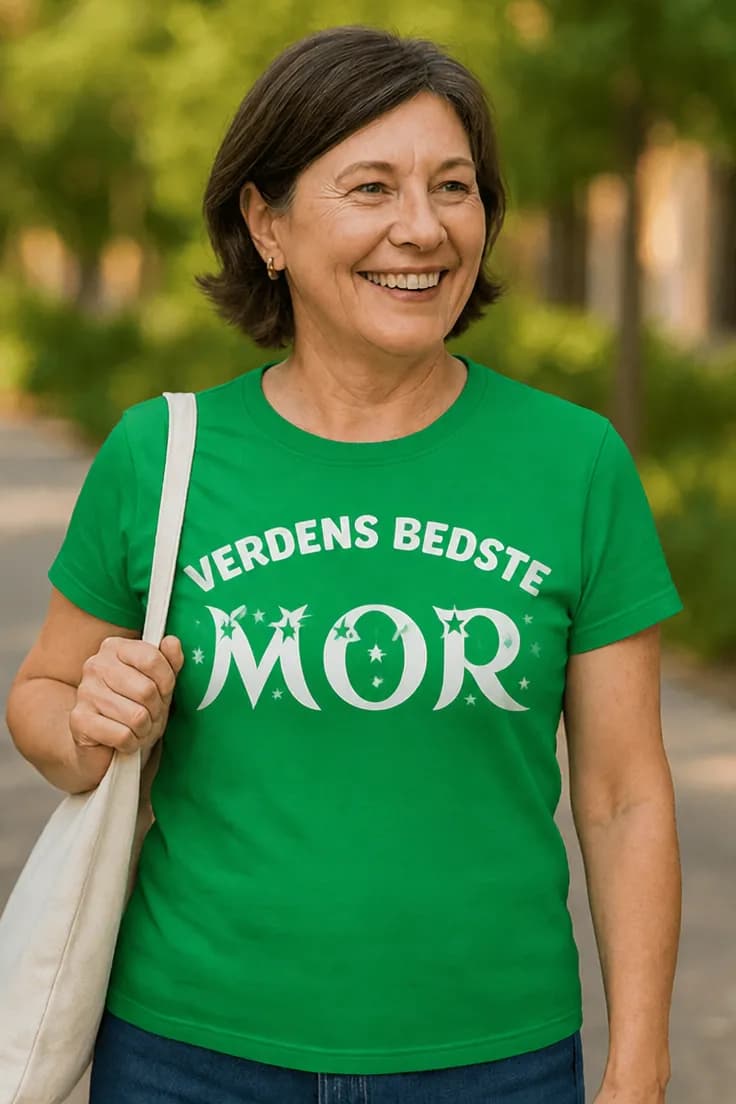 Sjov t-shirt Verdens bedste mor - VERDENS BEDSTE