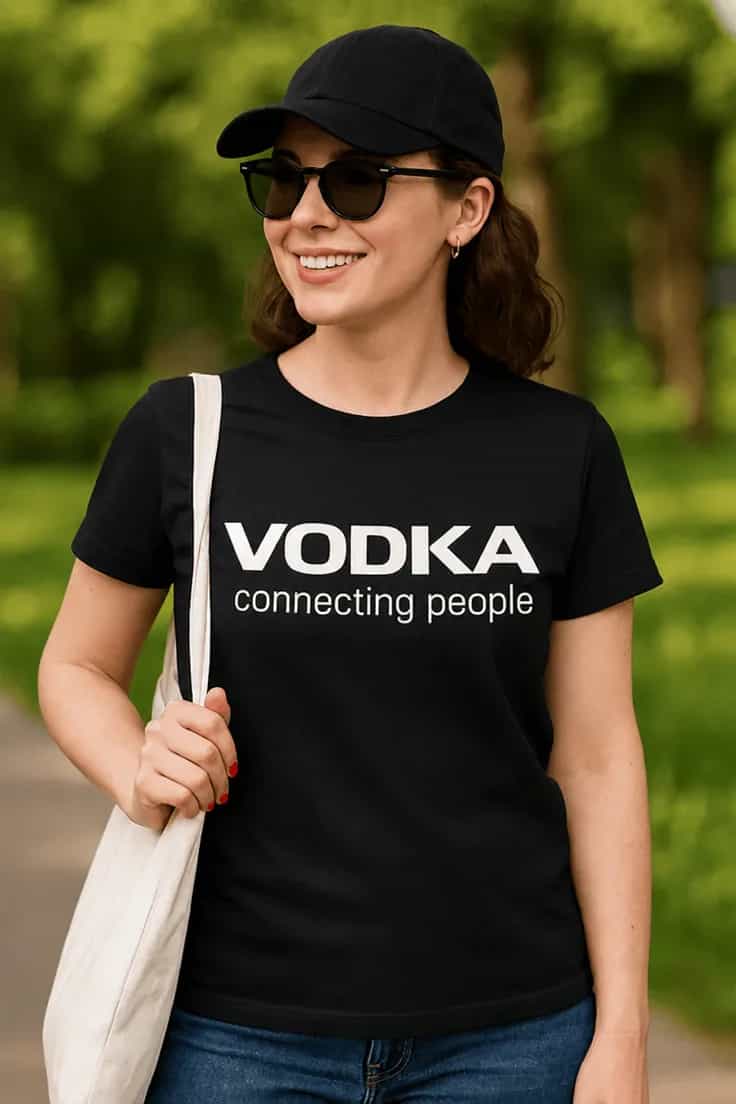 Sjov t-shirt Vodka samler folk – VODKA connecting people