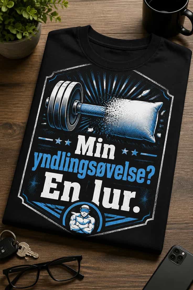 Sjov trænings-T-shirt: Min yndlingsøvelse? En lur.