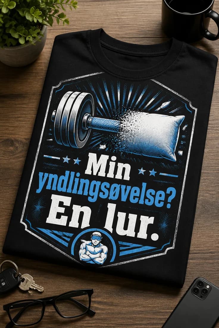 Sjov trænings-T-shirt: Min yndlingsøvelse? En lur.