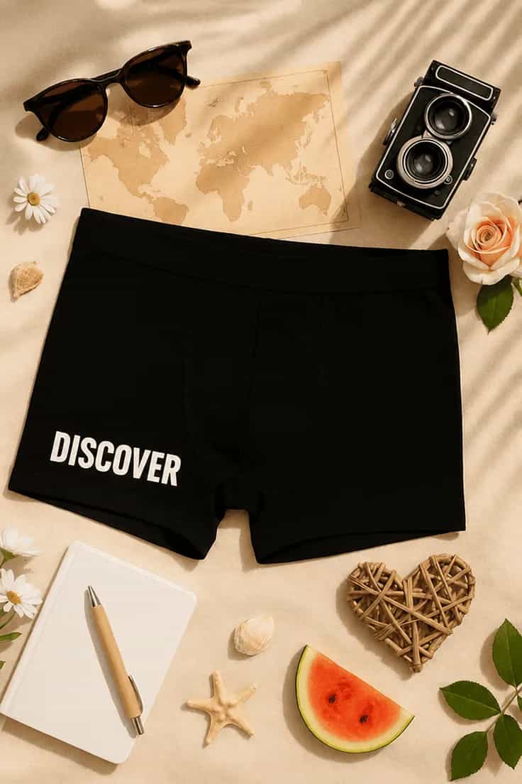 Sjove boksershorts Discover – 100 DISCOVER