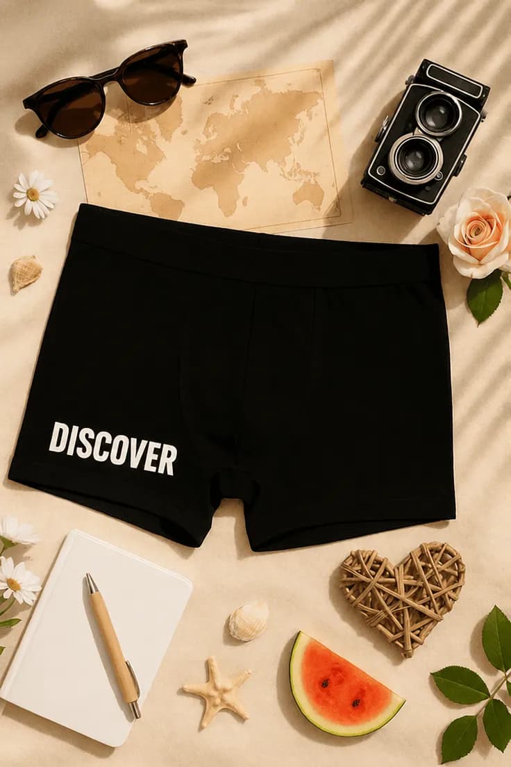 Sjove boksershorts Discover – 100 DISCOVER