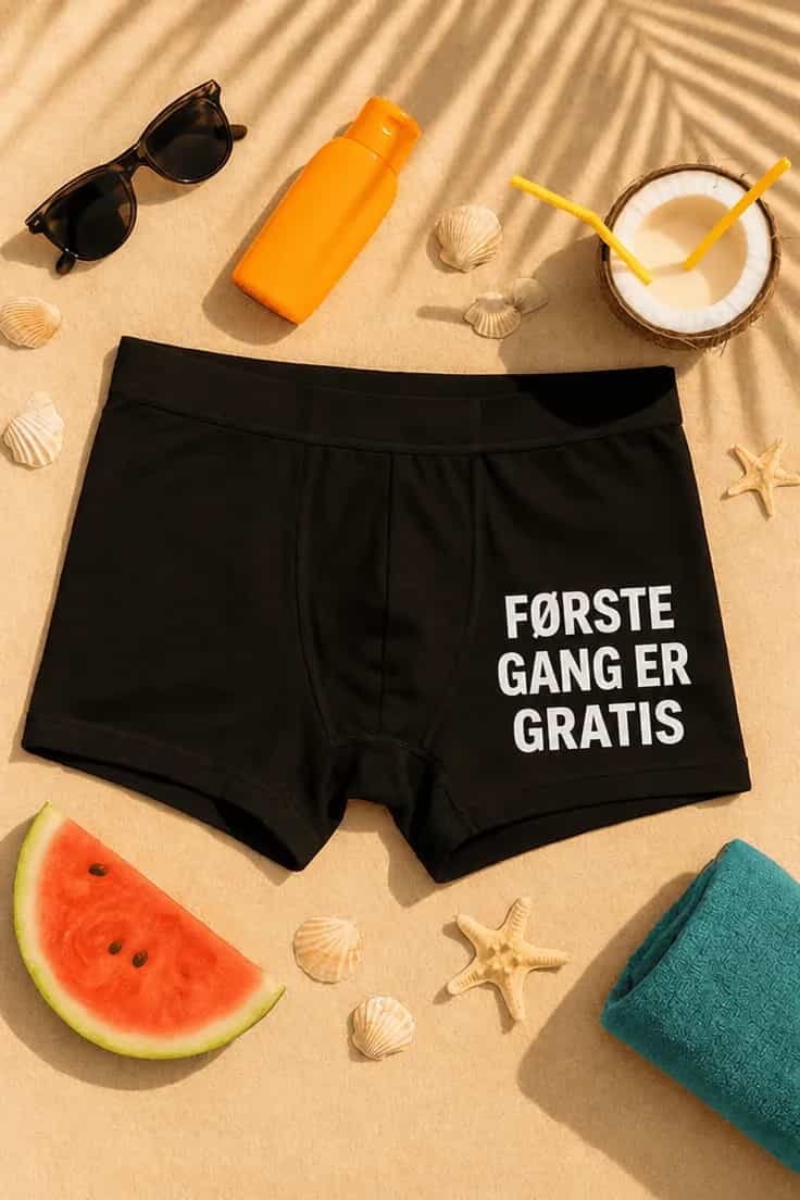 Sjove boksershorts Første gang gratis