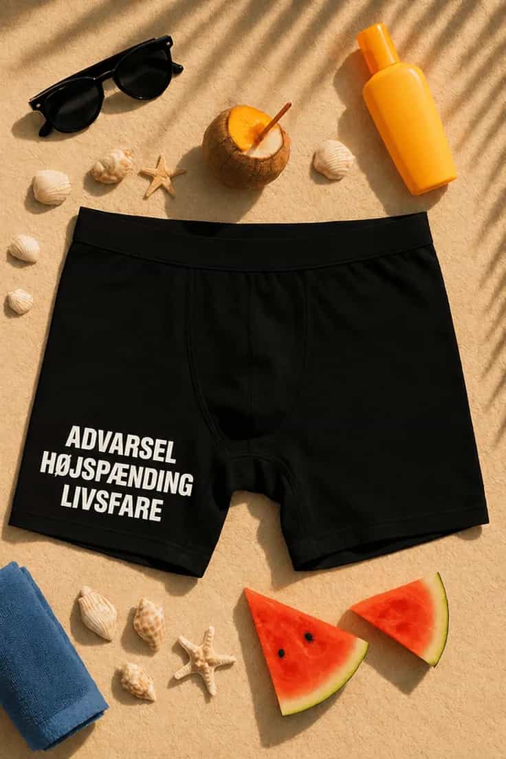 Sjove boksershorts Høj spænding – ADVARSEL