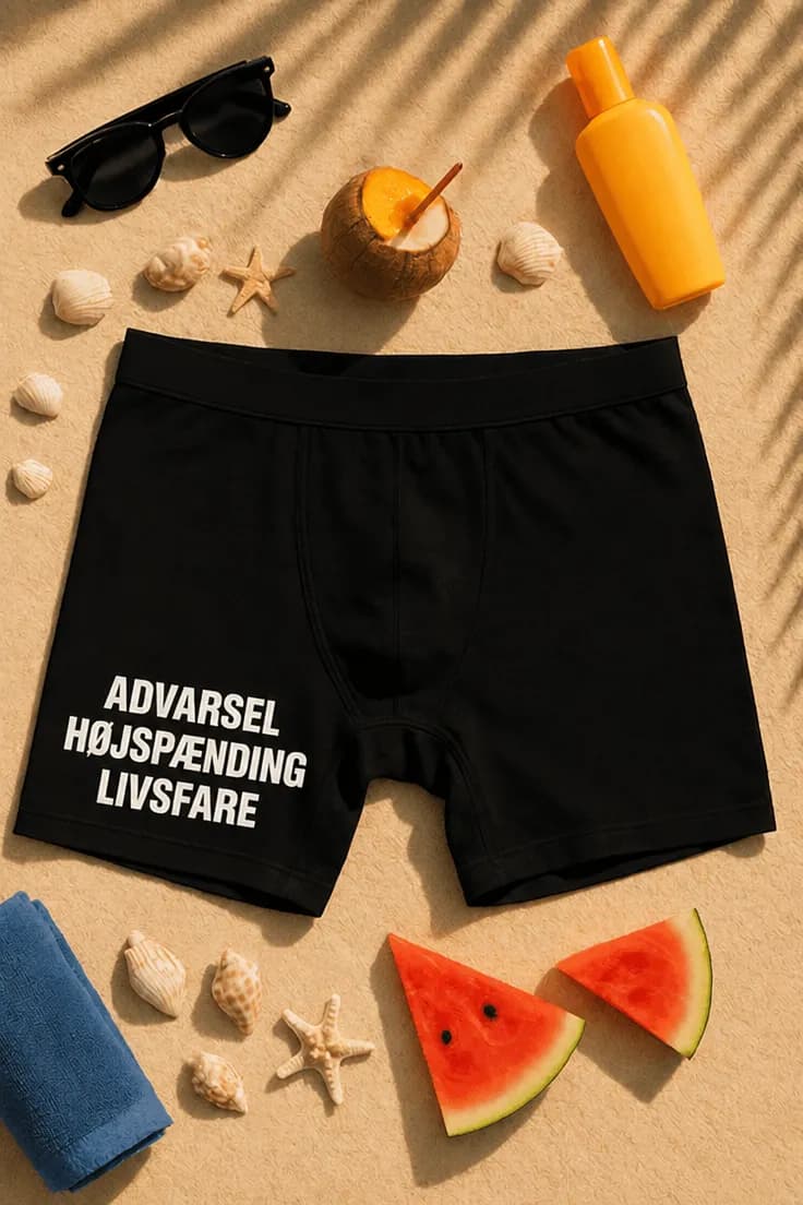 Sjove boksershorts Høj spænding – ADVARSEL