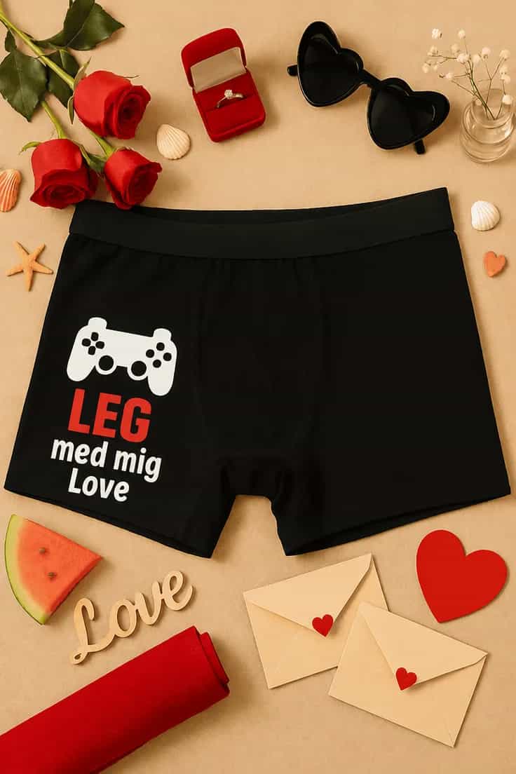 Sjove boksershorts Leg med mig – LEG med mig Love