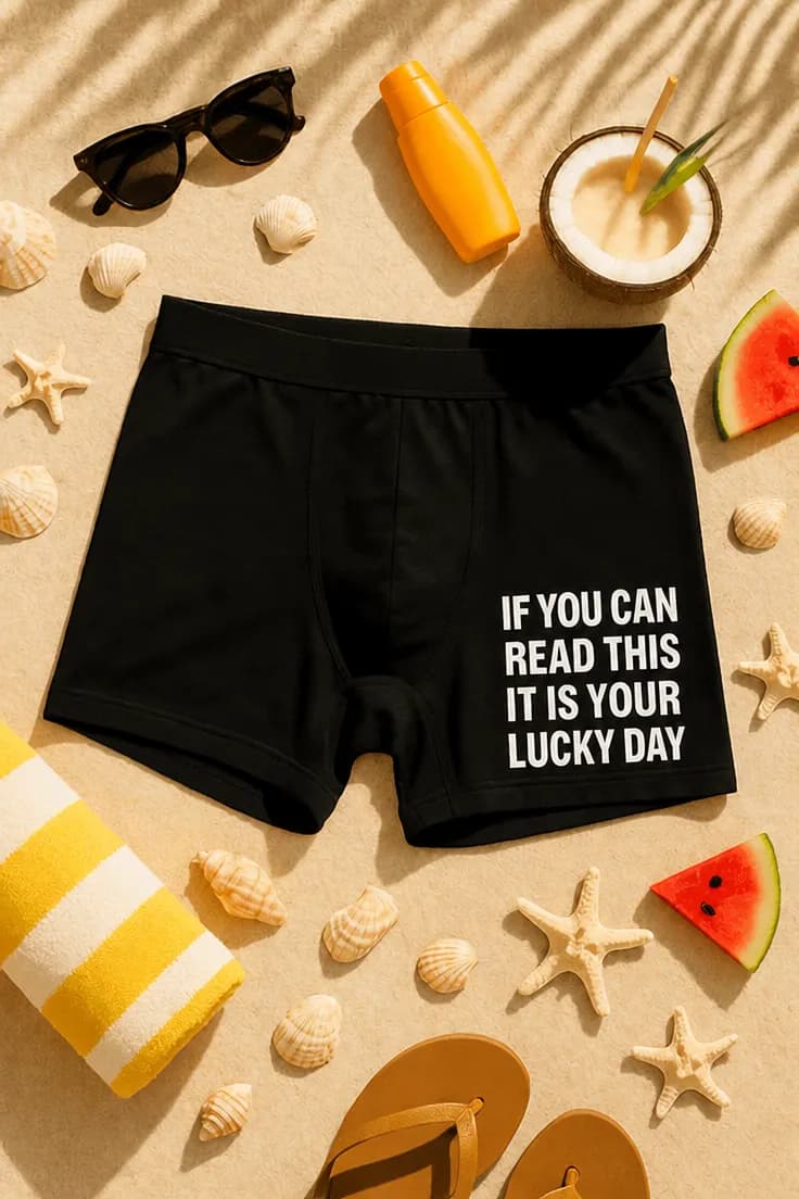 Sjove boksershorts Lucky day – IF YOU CAN READ THIS
