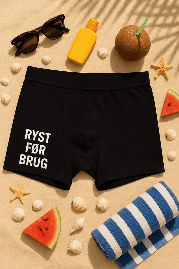 Sjove boksershorts RYST FØR BRUG