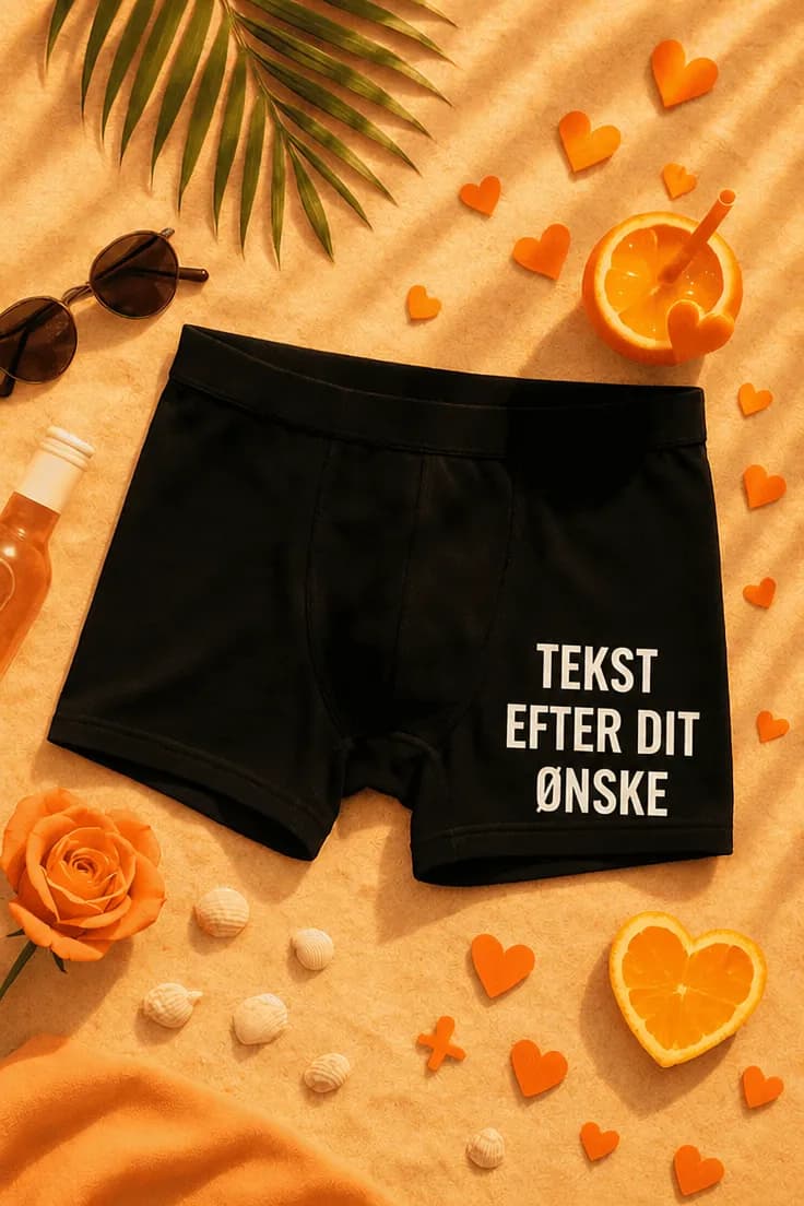Boksershorts med sjov tekst efter eget ønske
