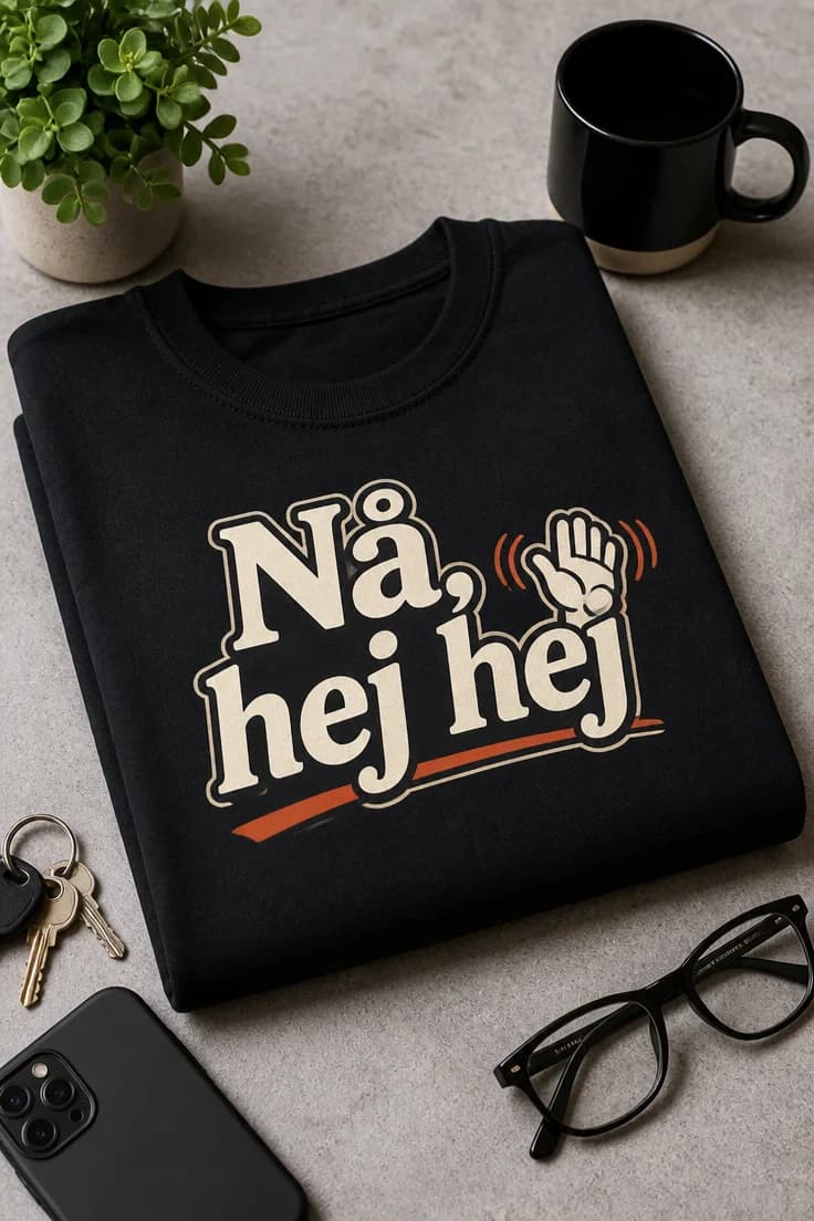 Sjov T-shirt med Nå, hej hej