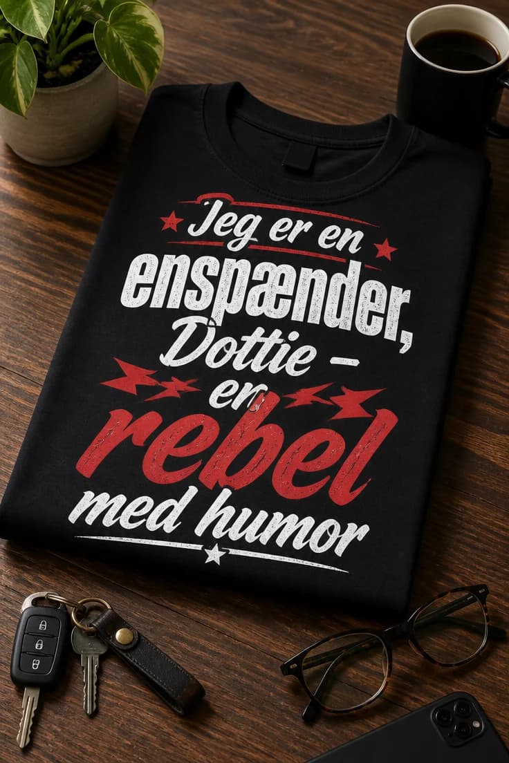 T-shirt med citat: Jeg er en enspænder, Dottie