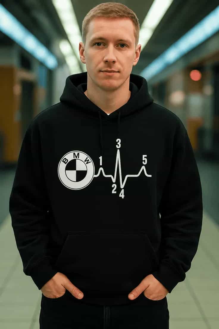 Sweater hjerteslag bilmærke efter ønske - B M W 3 5