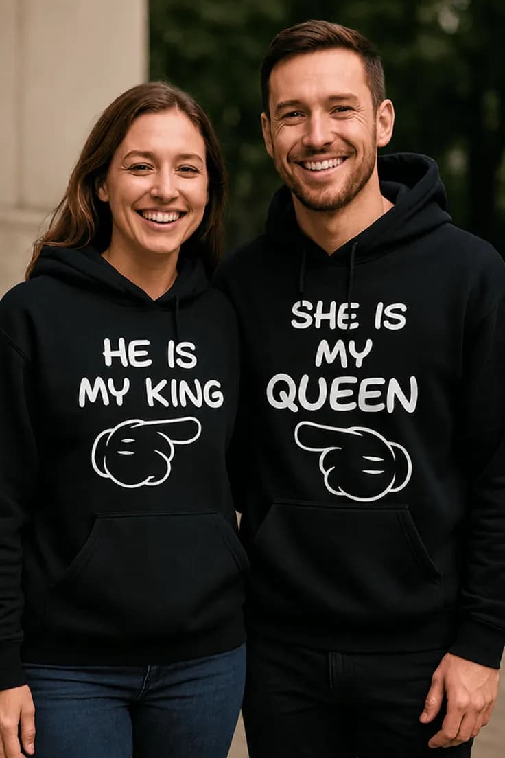 Sweater Konge og dronning sæt - HE IS MY KING