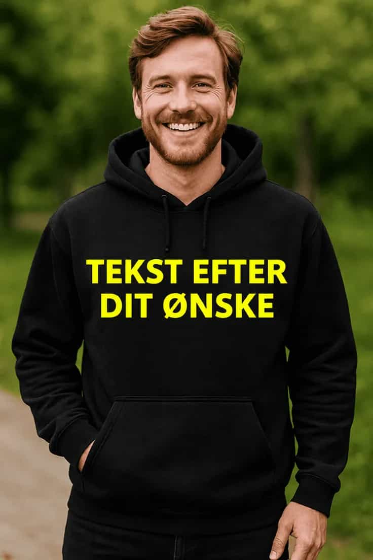 Sweater med egen tekst â TEKST EFTER DIT ĂNSKE