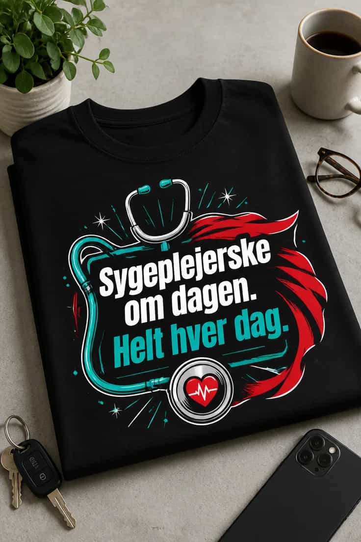 T-shirt sygeplejerske om dagen, helt hver dag
