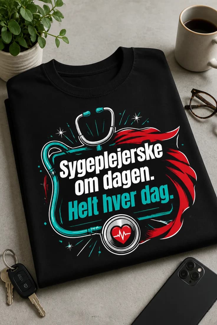 T-shirt sygeplejerske om dagen, helt hver dag