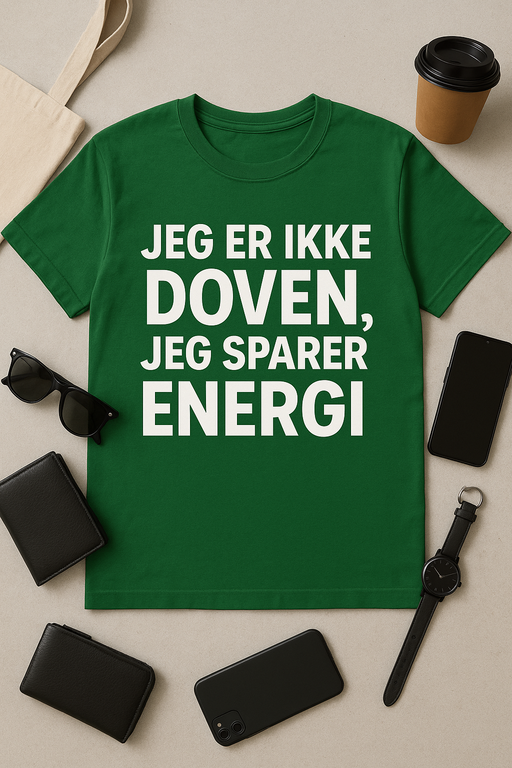 Jeg er ikke doven – jeg sparer energi T-shirt
