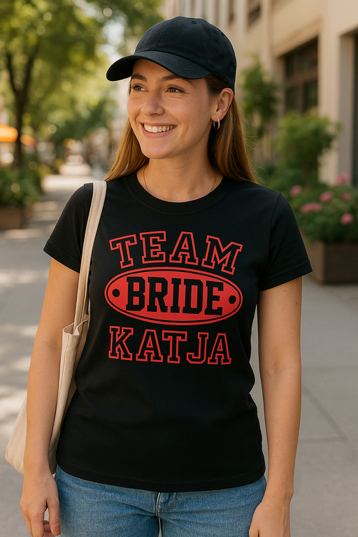Team Bride med navn (valgfrit) - T-shirt