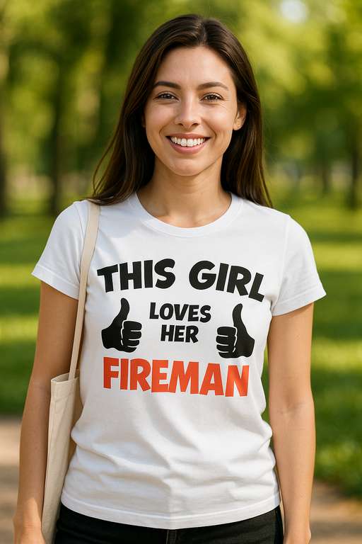 THIS GIRL LOVES HER FIREMAN - T-shirt