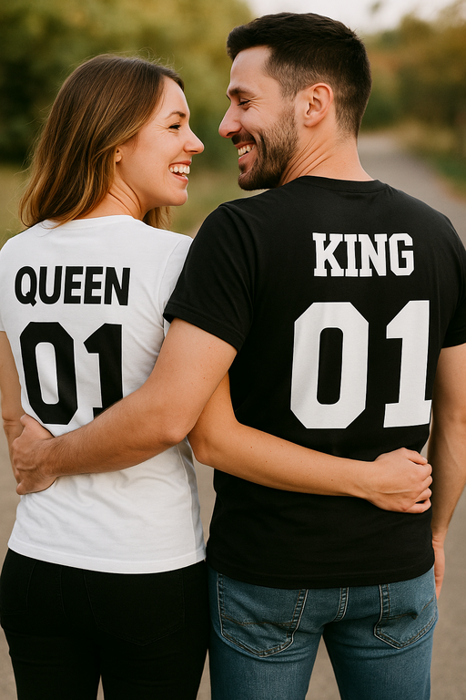 KING QUEEN (tofarvet sæt) - T-shirt