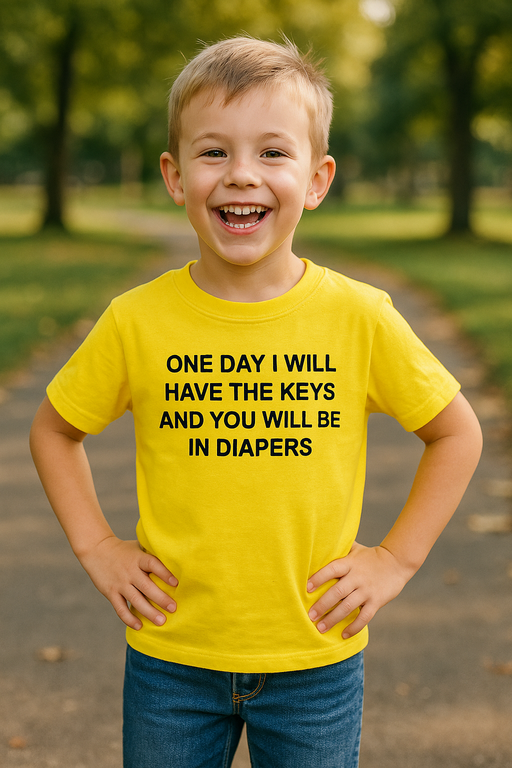 ONE DAY I WILL HAVE THE KEYS AND YOU WILL BE IN DIAPERS - T-shirt