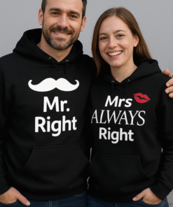 Mr. Right & Mrs ALWAYS Right - Hættetrøjer (sæt)