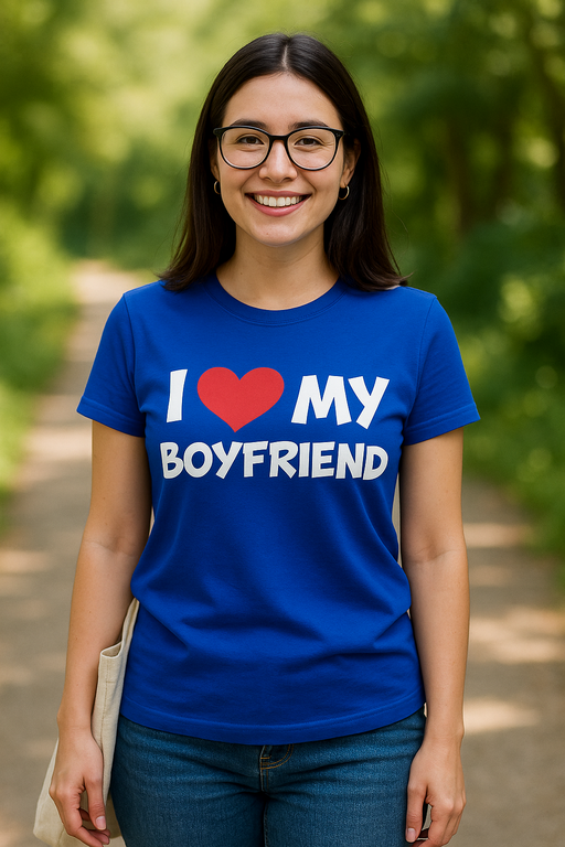 I ❤️ MY BOYFRIEND (sjov) - T-shirt
