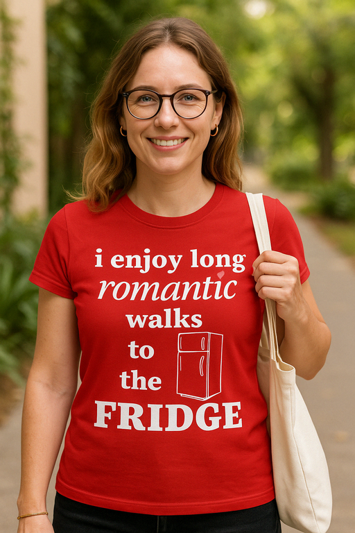 I enjoy long romantic walks to the FRIDGE - T-shirt