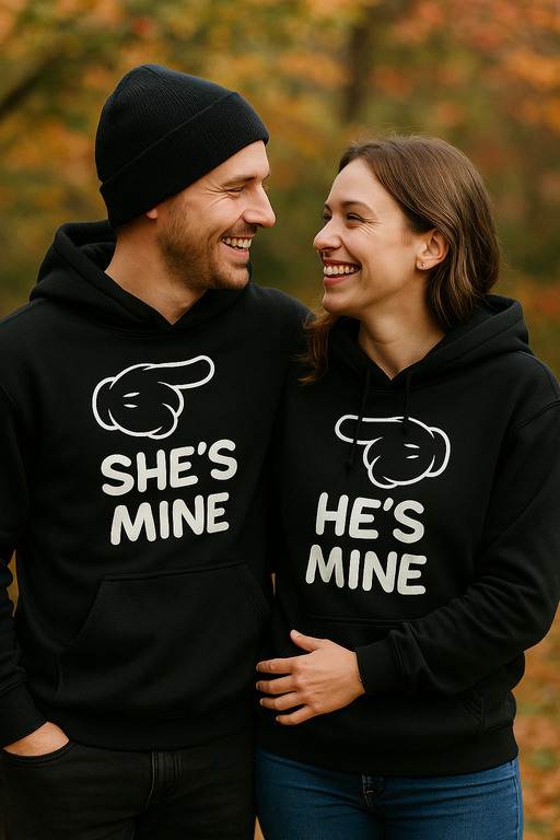 HE'S MINE / SHE'S MINE - Hættetrøjer (sæt)