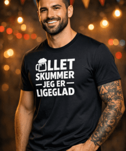Sjov t-shirt: ØLLET SKUMMER JEG ER LIGEGLAD