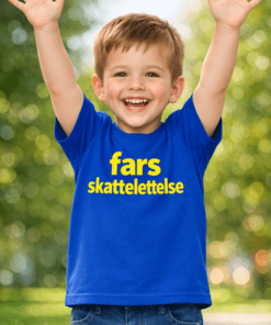 Sjov børne-t-shirt: Fars skattelettelse