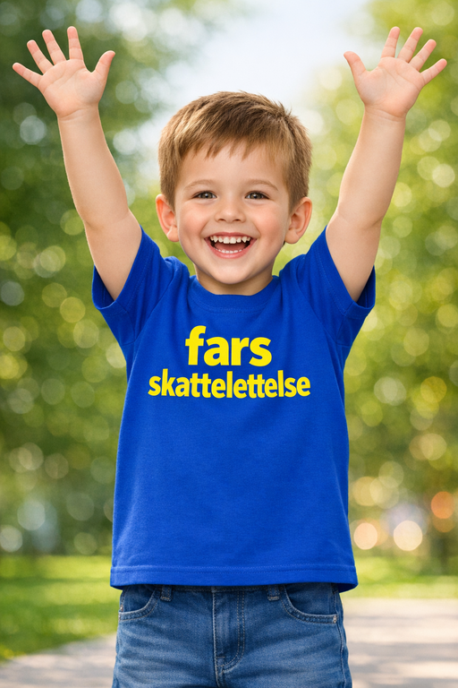 Sjov børne-t-shirt: Fars skattelettelse