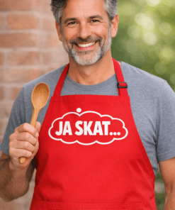 Sjovt forklæde: JA SKAT...