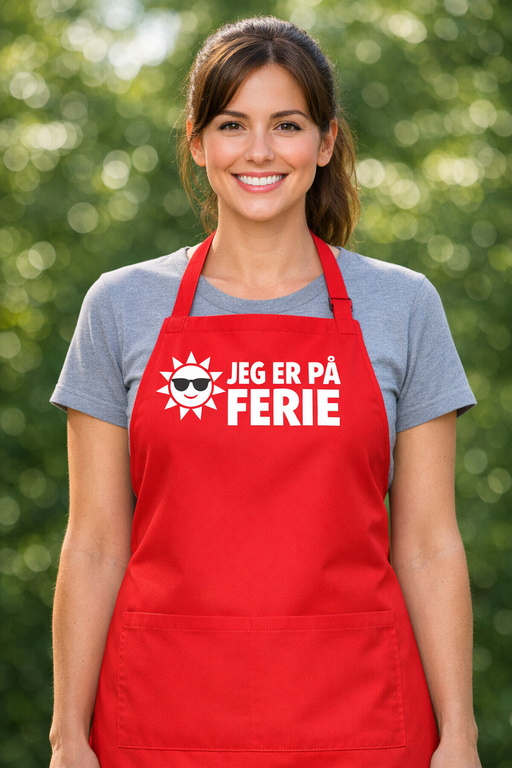 Sjovt forklæde: JEG ER PÅ FERIE