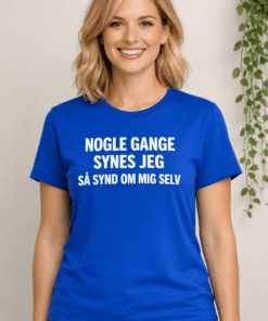 Sjov t-shirt: NOGLE GANGE SYNES JEG SÅ SYND OM MIG SELV