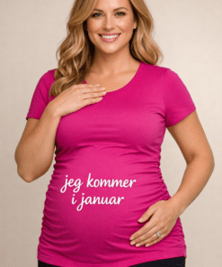 Graviditets-t-shirt: Jeg kommer i januar