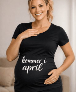 Graviditets-t-shirt: Kommer i april