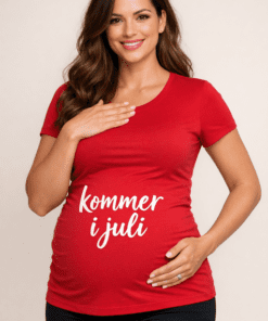 Graviditets-t-shirt: kommer i juli