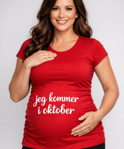 Graviditets-t-shirt – jeg kommer i oktober