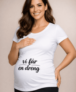 Graviditets-t-shirt: Vi får en dreng