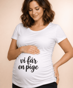 Graviditets-t-shirt: Vi får en pige